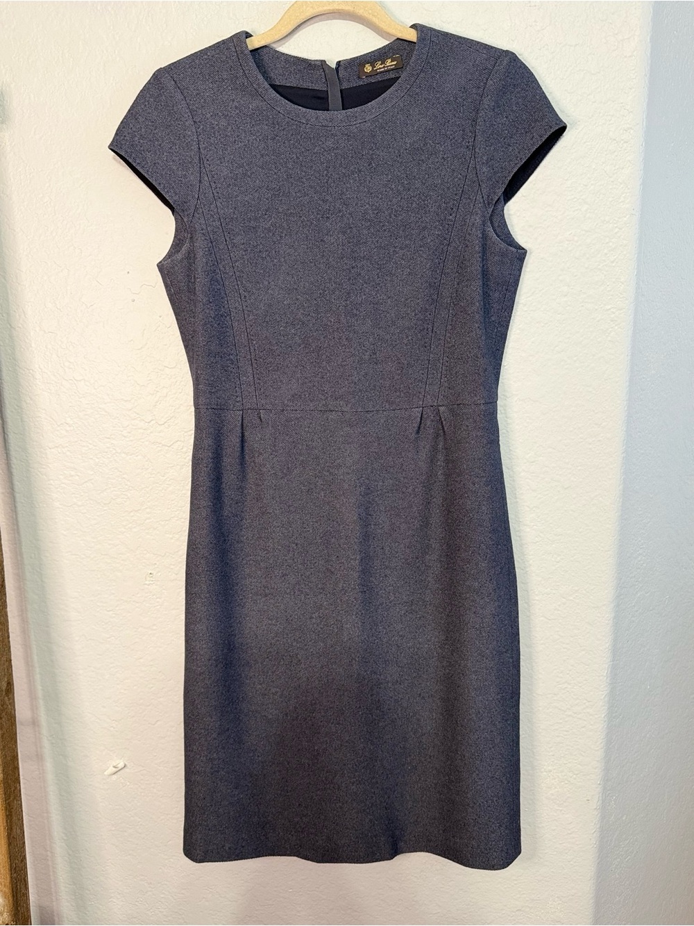 Loro Piana Bluish Charcoal Midi Sheath Dress
